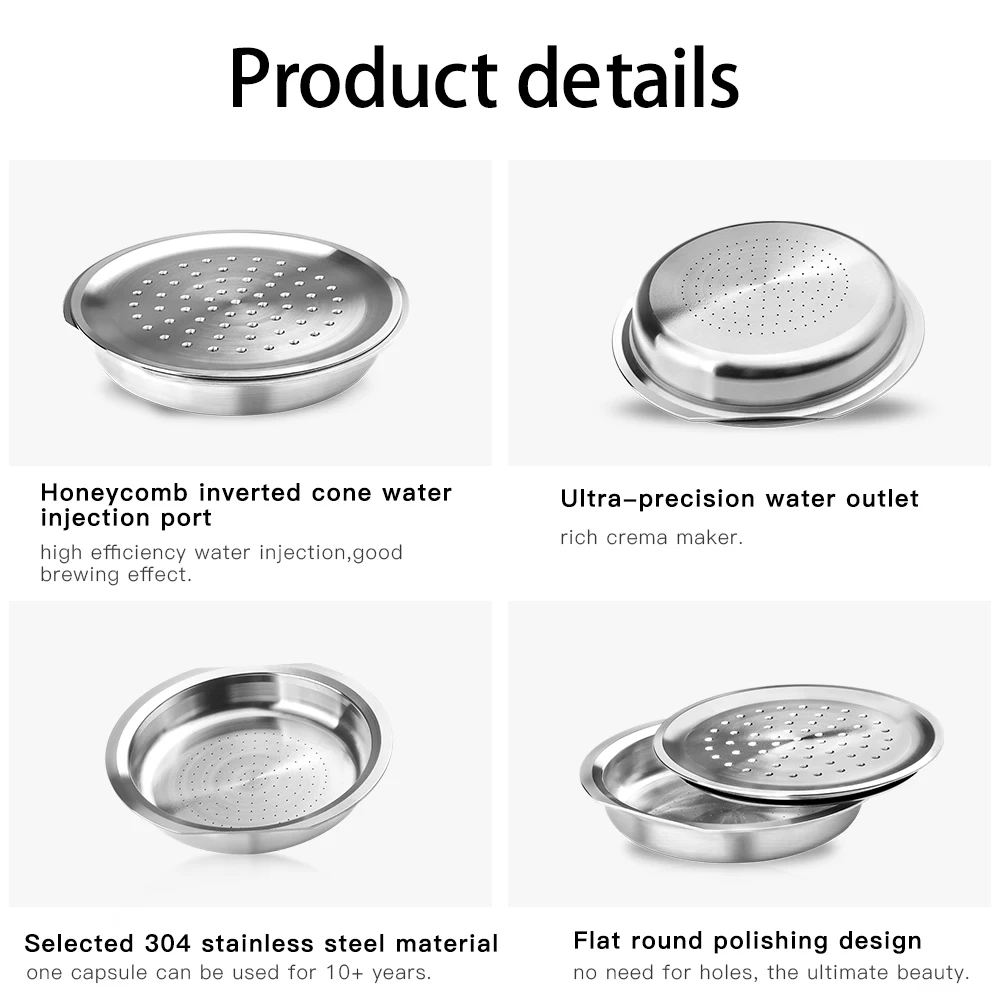 Wiederverwendbare Kaffeekapsel für Philip Senseo HD6592 Senseo HD7801 Maschine Espresso Edelstahl nachfüllbare Kaffeepadfilter – Detail 5
