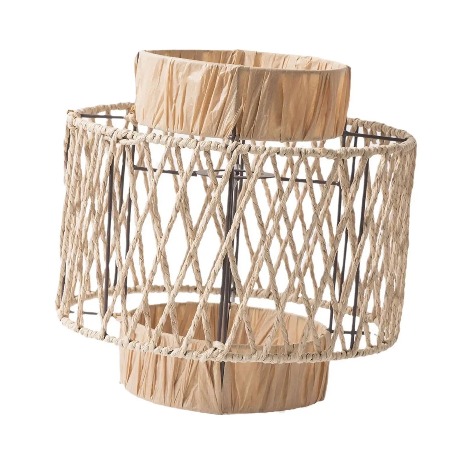 Rope Woven Lampshade Replace Accessory Lighting Fixtures Boho Light Shade for Teahouse Hallway Restaurant Kitchen Dining Table