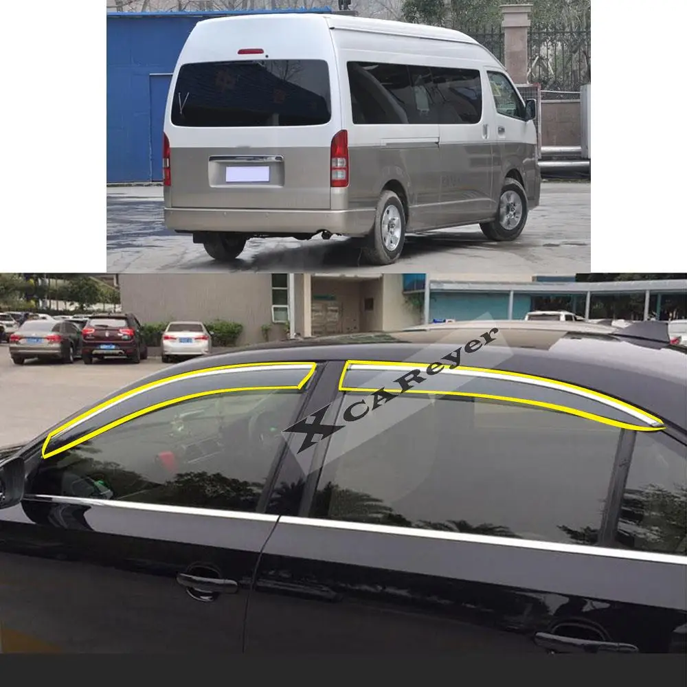 For TOYOTA HIACE 2000 2001 2002 2003 2004 Car Body Styling Sticker Plastic Window Glass Wind Visor Rain/Sun Guard Vent Parts