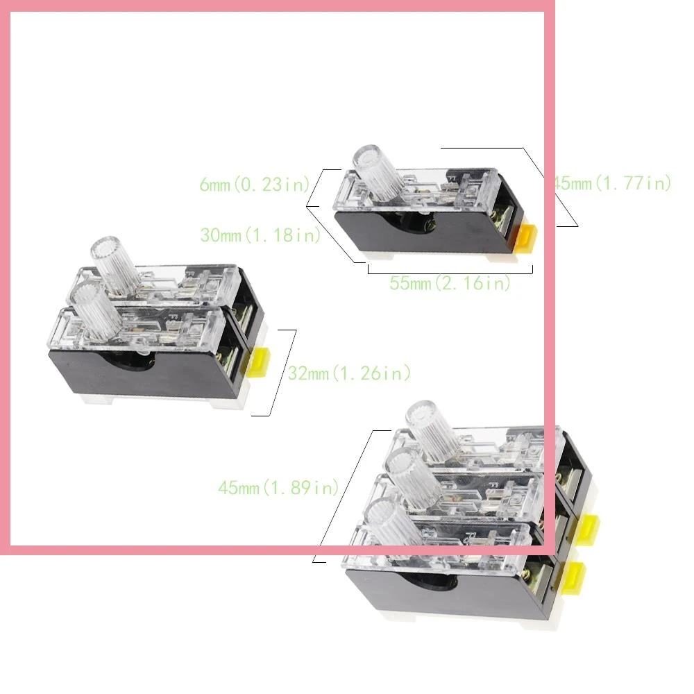 6*30mm 220V 10A Glass Fuse Holder FS-101 FS102 FS103 Din Rail Type Mount Single Pole 6*30 Tube Fuse Casing Box B6