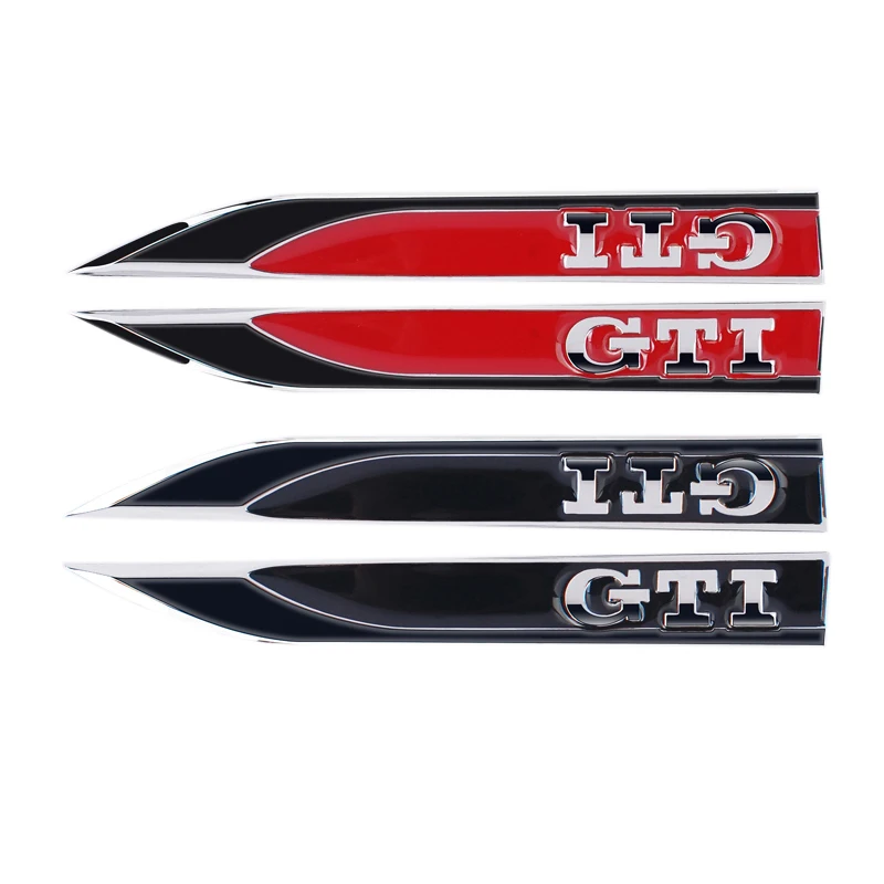 2PCS Car 3D Metal GTI Logo Body Fender Side Emblem Sticker For Volkswagen GTI Polo Passat Magotan Tiguan Jetta CC Golf MK6 7 MK8