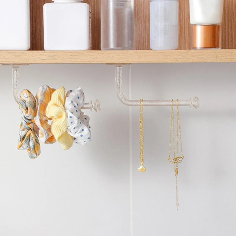 Creative Tree Branch Shaped Hooks Transparent Jewerly Storage Rack For Earring Necklace Hanger Holder Wall Mounted Display Stand