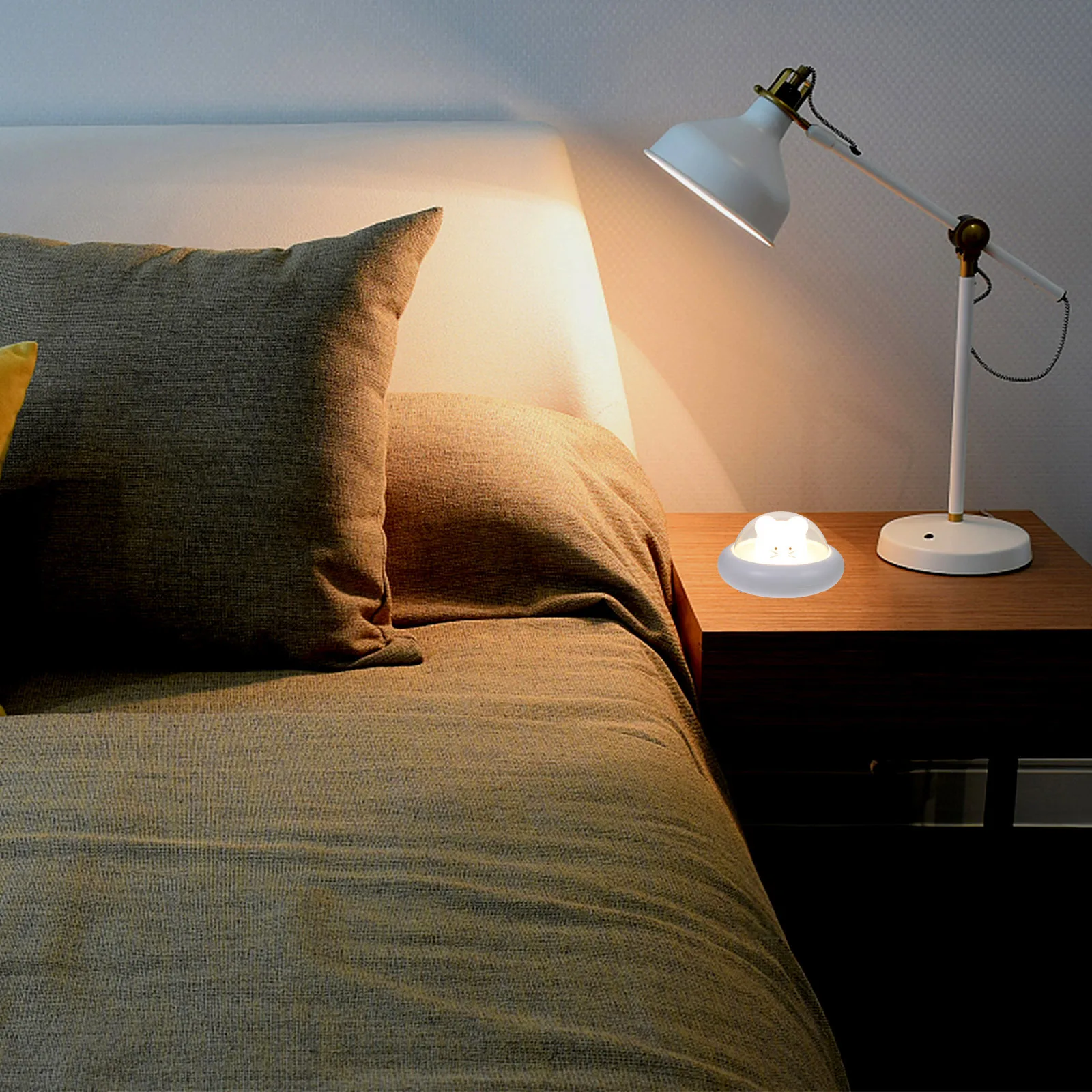 1pc Cartoon Spaceship Usb Night Light Led Bedside Lamp 3 Gear Dimmable Silicone Nightlight Nursing Light Ambient Lamp