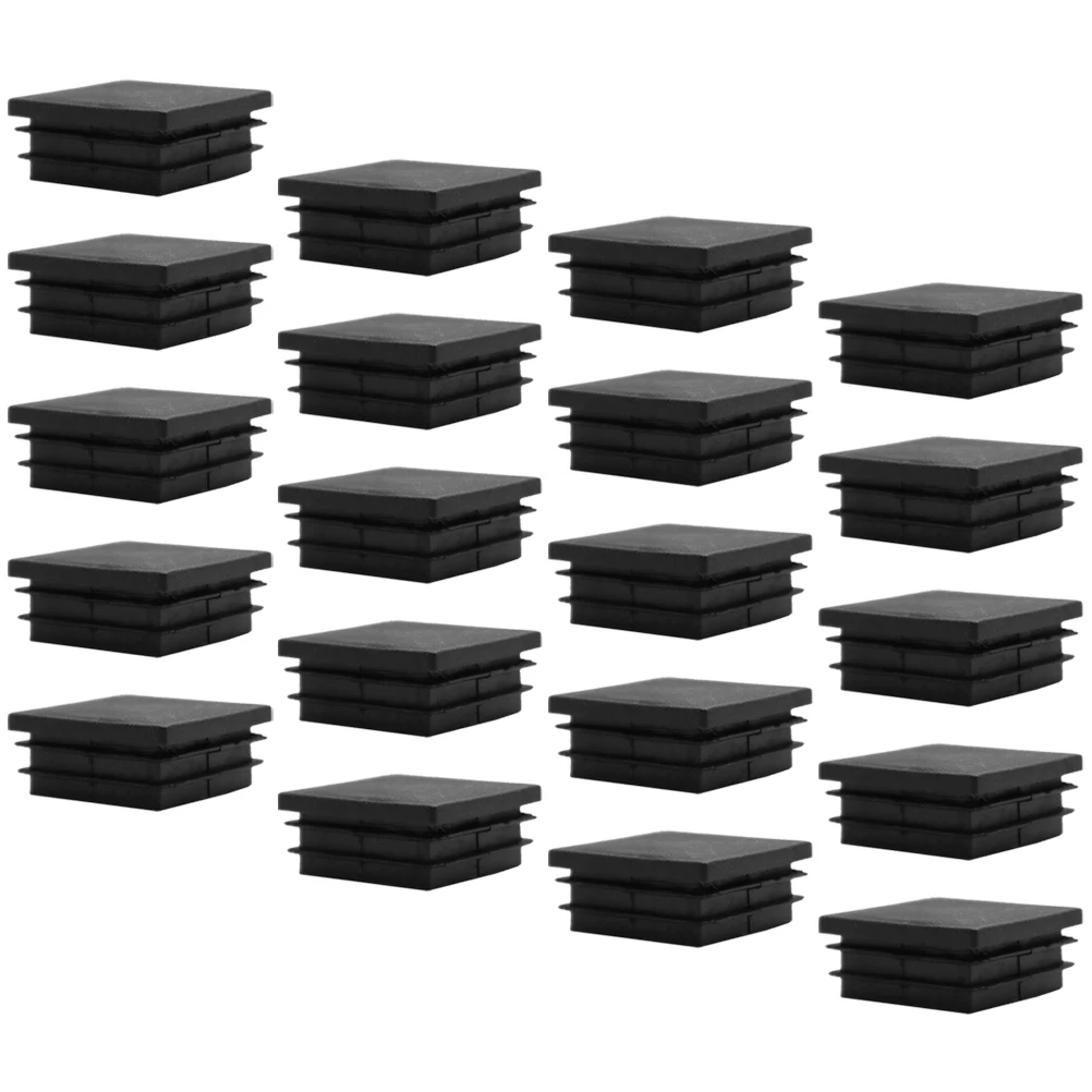 

20 Pcs Square Plastic Plugs 4X4cm Furniture Protectors Wear Resistant Easy Install Pipe Hole Inserts Square Tubing End Caps