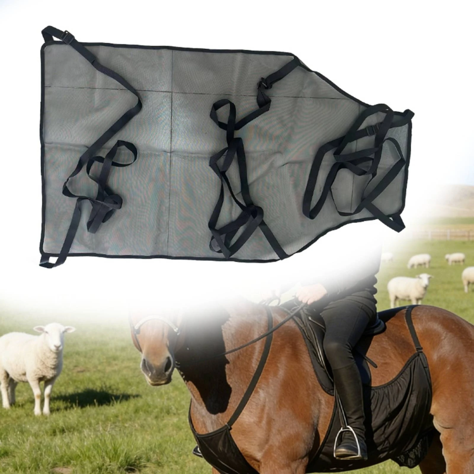 Horse Belly Protection Cover Ventilated Horse Belly Guard Tack Adjustable for Horses, Riding, Turnout