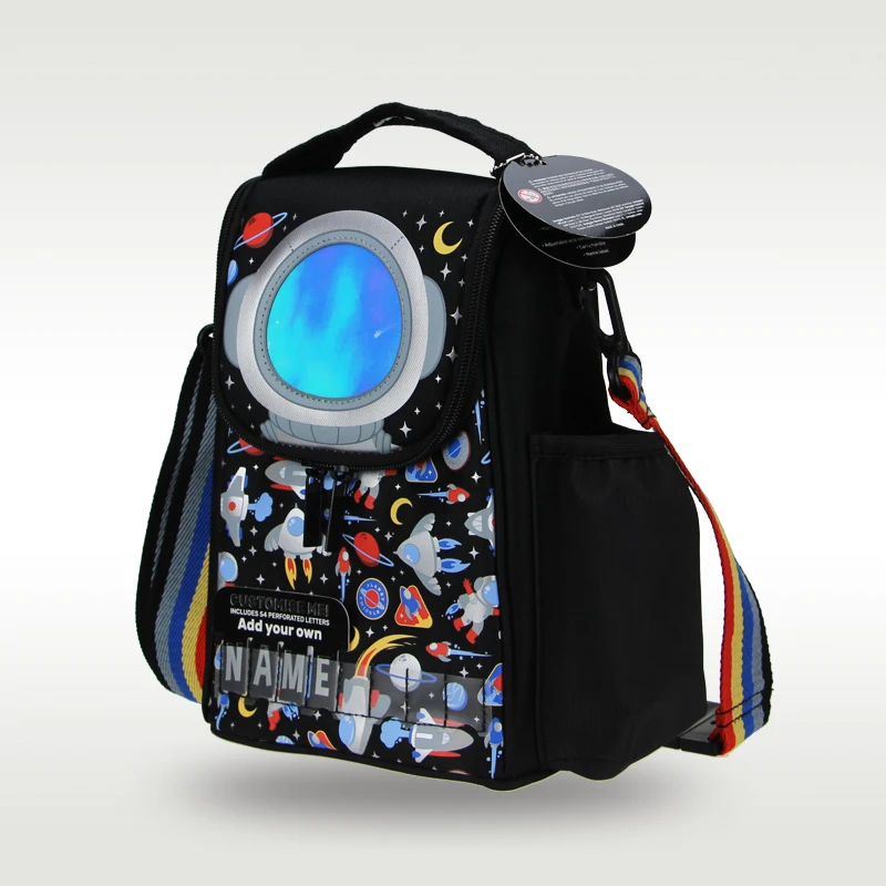 Australia Sm igg le borsa da pranzo per bambini originale di vendita calda borsa a tracolla per ragazzo astronauta nero cool waterproof 9 pollici