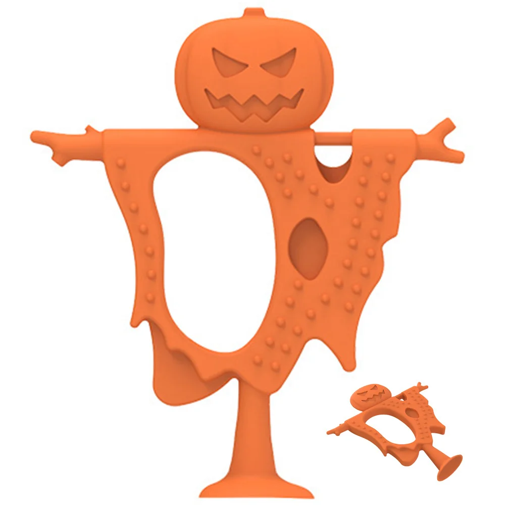 Mordedor Molar de silicona para bebé, espantapájaros de calabaza de Halloween, mordedor de alivio sensorial, juguete para masticar infantil