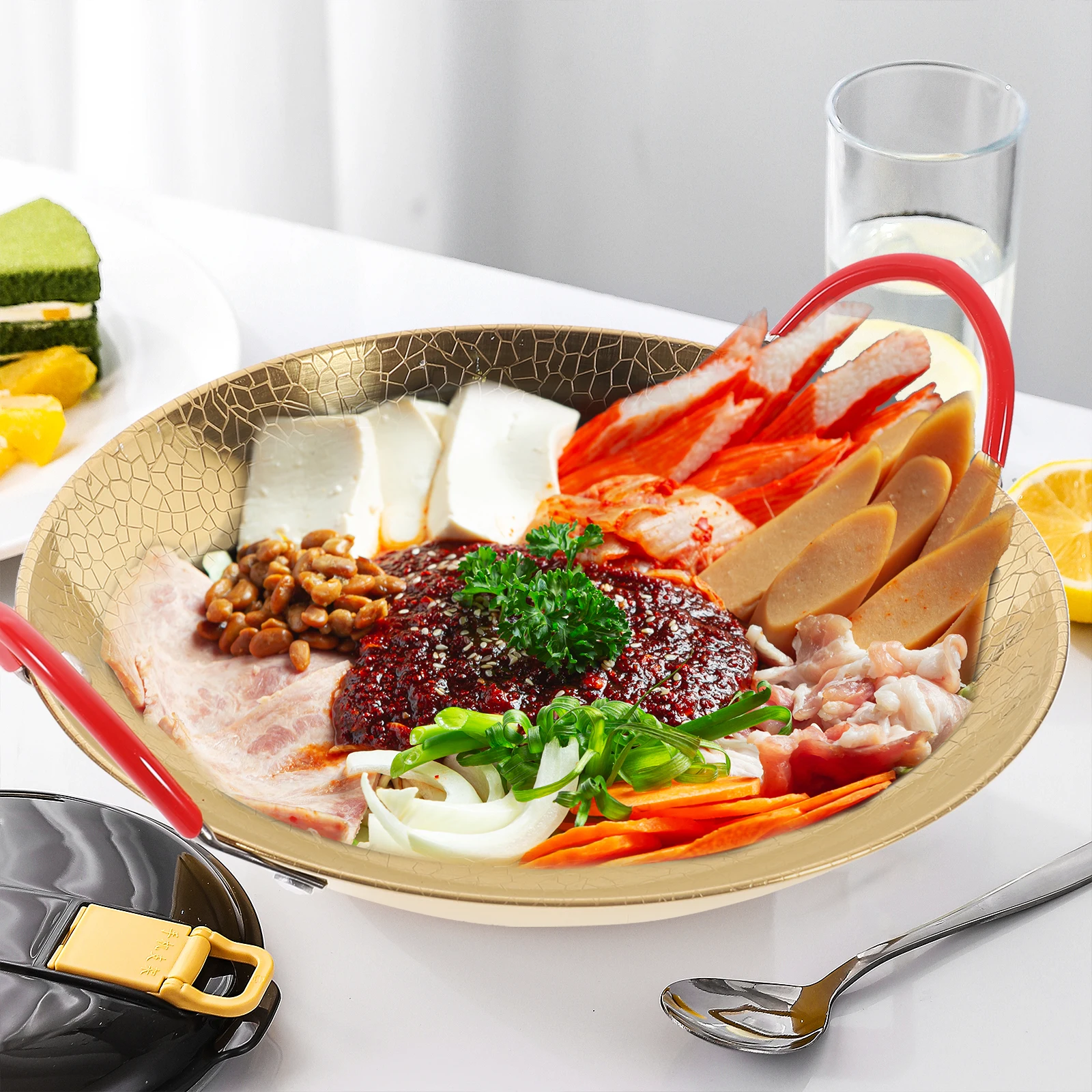 

1pc Stainless Steel Wok Double Handle Large Cooking Restaurant Home Kitchenware Heat Resistant Soup Pot Barbecue Hot Pot