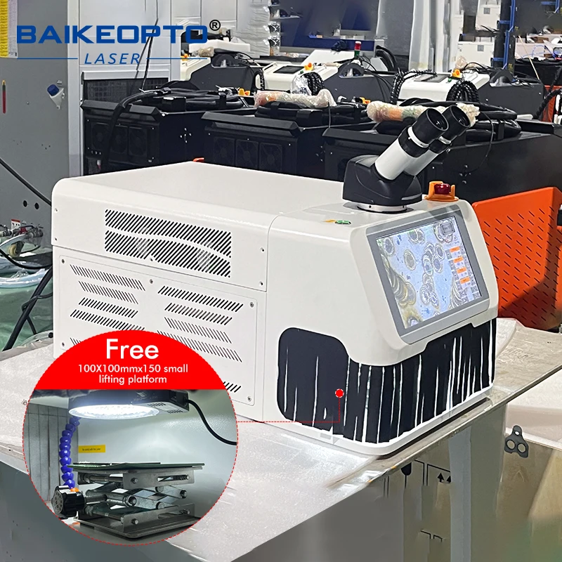 BAIKEOPTO BK-JW60X 60W Jewelry Laser Spot Welding Machine Desktop Micro Laser Welder for Gold Silver K-Gold Jewelry Repair Solde