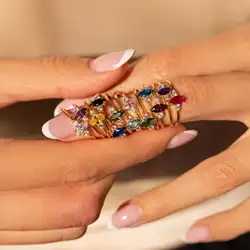 Fashion 12 Months Constellation CZ Birthstone Rings For Woman Stainless Steel Zodiac Birthday Gifts Ring Tarnish Free Jewelry
