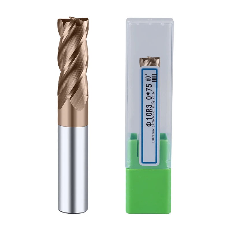 Oyyyu 4 Fluit Hrc60 Hoek Radius Endmills Verlengen Ronde Neus Einde Molens Wolfraam Staal Frees Carbide Cnc R1 R0.5 50-150