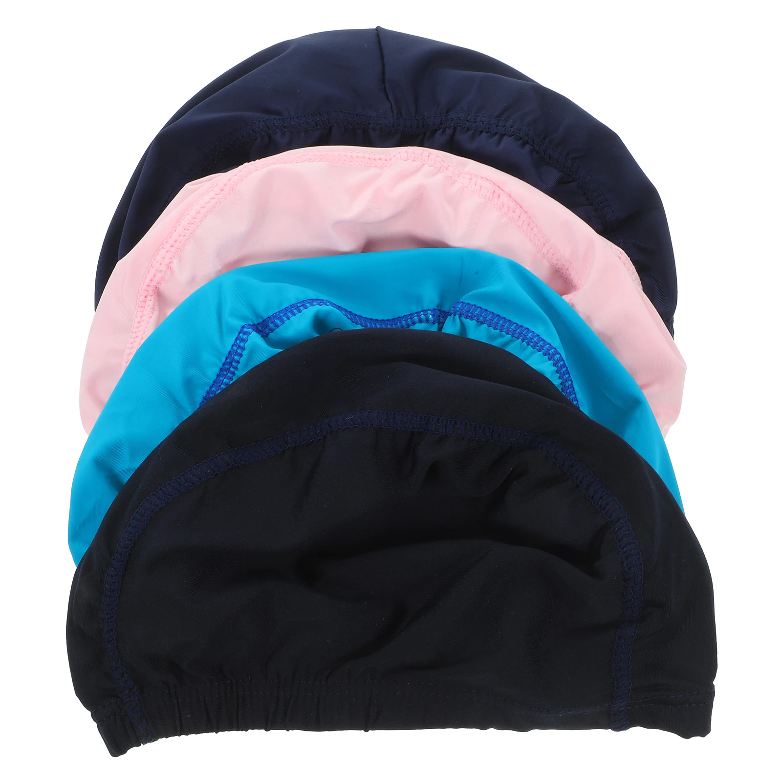 

4pcs Swim Caps For Kids Adults Long Hair Lightweight Stretchy Comfortable Elastic Caps For Swimming Pool Activities