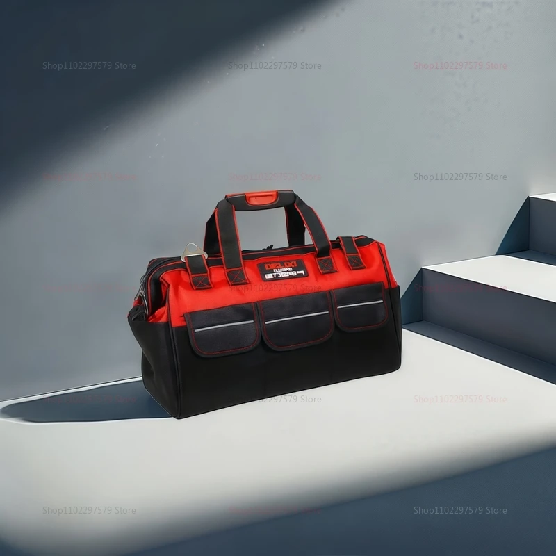 حقيبة تخزين أدوات مقاومة للماء من قماش أكسفورد، منظم متين لميكانيكا النجارين الكهربائيين الثقيلة مع جيوب متعددة