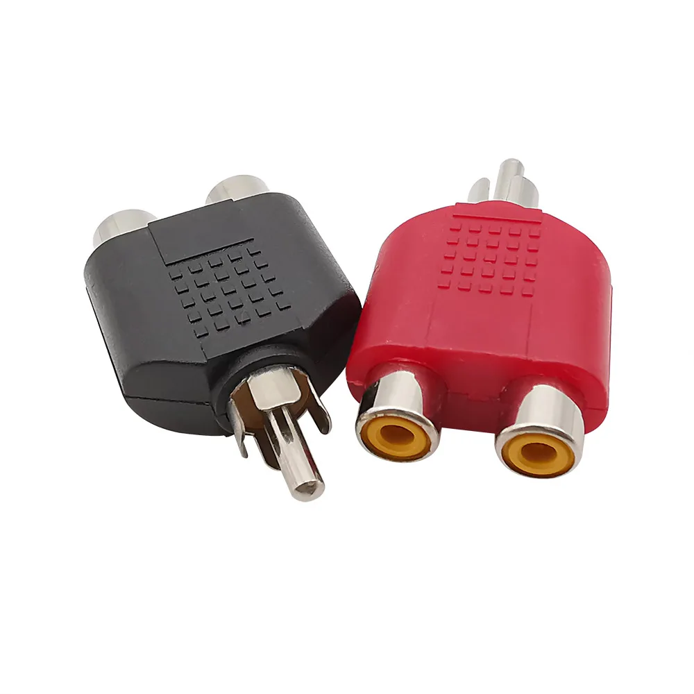 3.5mm Male Jack to Dual 2 RCA Female Plug Headphone Audio Adapter Converter 6.35mm 1/4 inch Mono Stereo Y Splitter