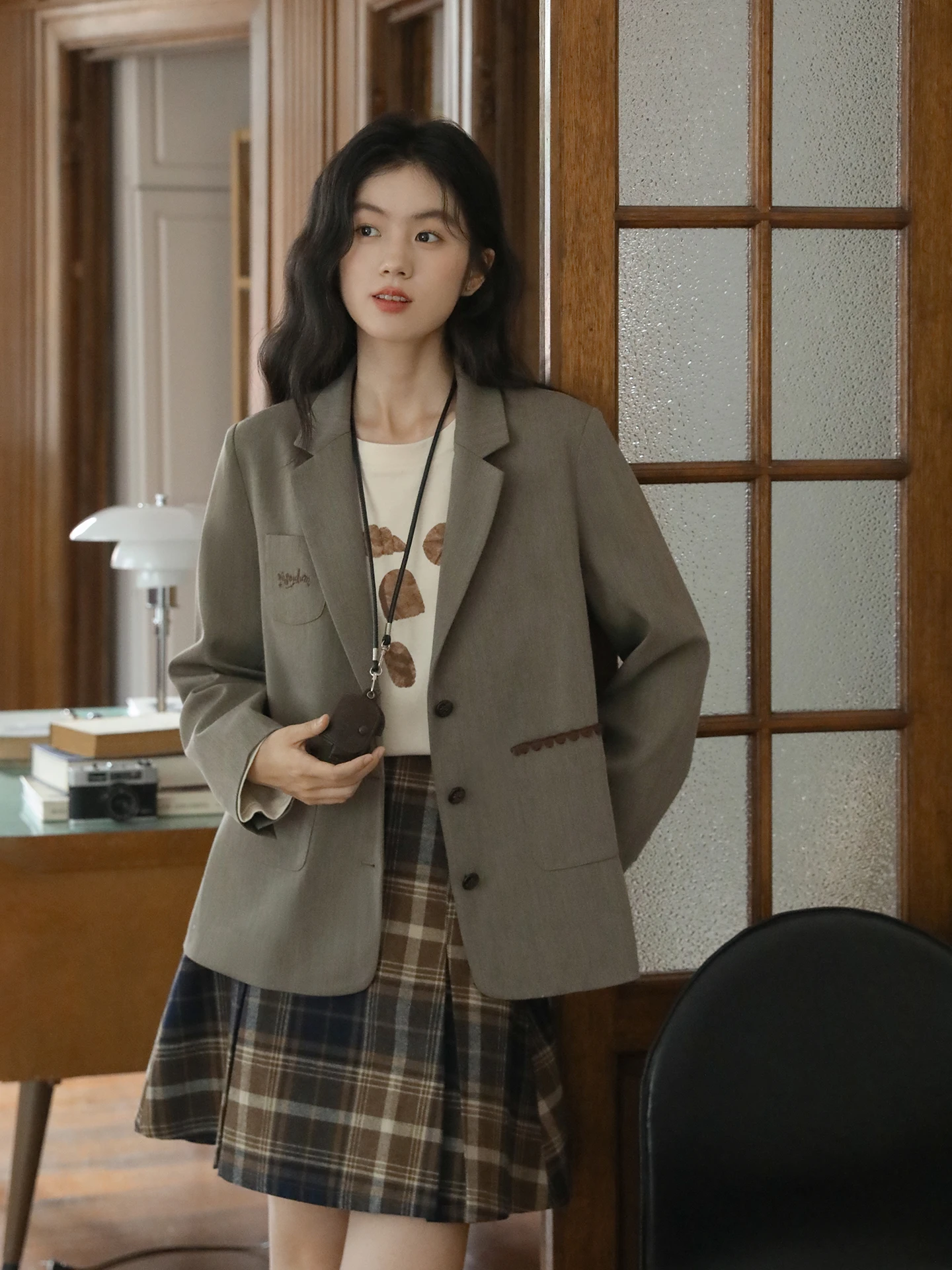 

Женский свободный топ Nesoulum с контрастной вышивкой, повседневный офисный стиль, весенняя мода