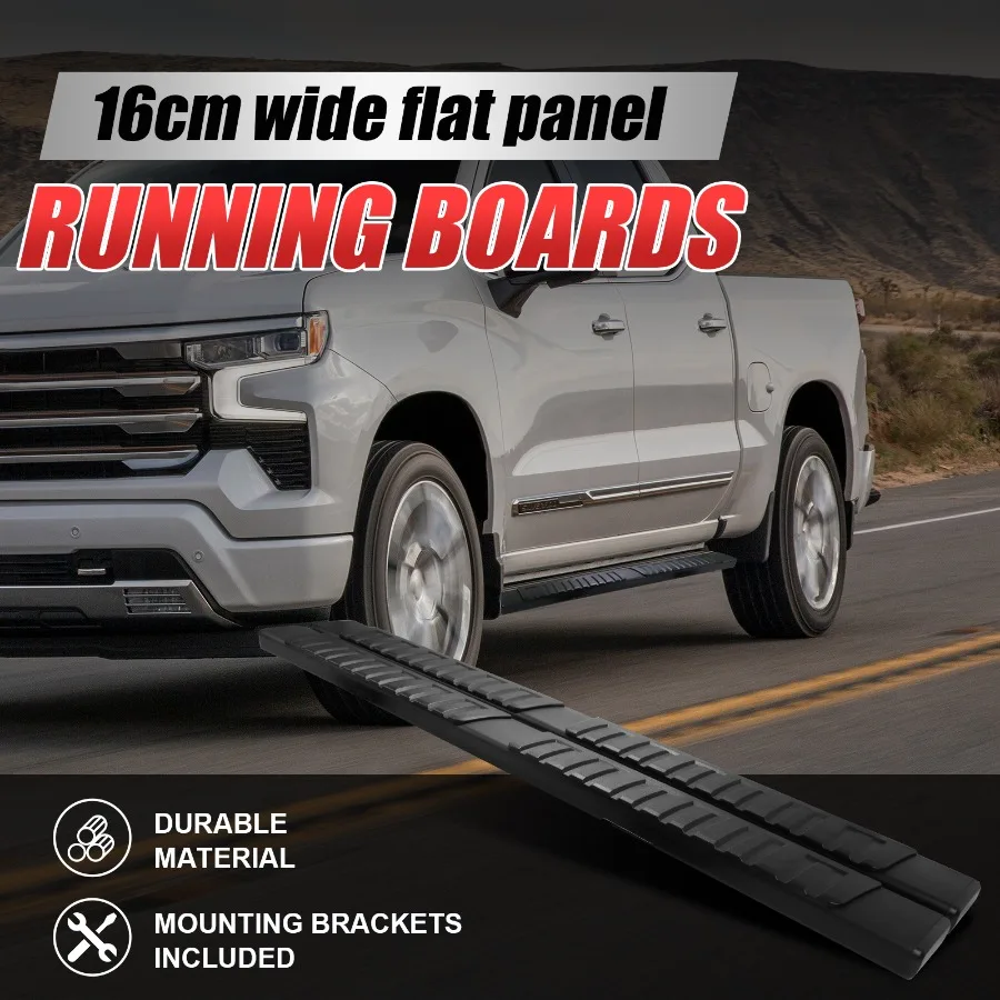 Running Boards Compatible with Silverado Sierra 1500 Double Cab 6 2019 2020 2021 2022 2023 2024