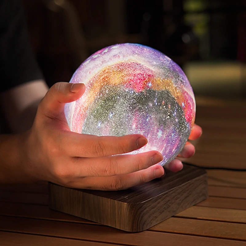 RGB Changing 6 Inch Magnetic Levitating Galaxy Lamp Floating Cosmos Electronic Antigravity Light For Gift Home Room Decoration