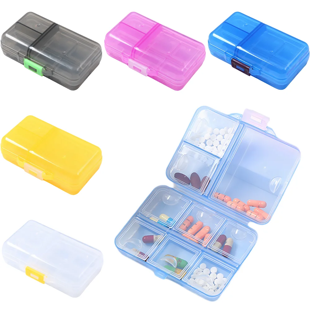 Tragbare Medikamentenaufbewahrungsbox, große Kapazität, 9-fach unterteilte, versiegelte Pillendose, wöchentlicher Pillenorganizer für Morgen, Mittag und Abend, 1 Stück