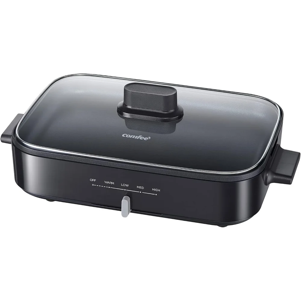 

12-inch Multi-Functional Electric Skillets with Temperature Control, Rapid Heat Up, Easy to Clean, Non-stick Detachable Electric