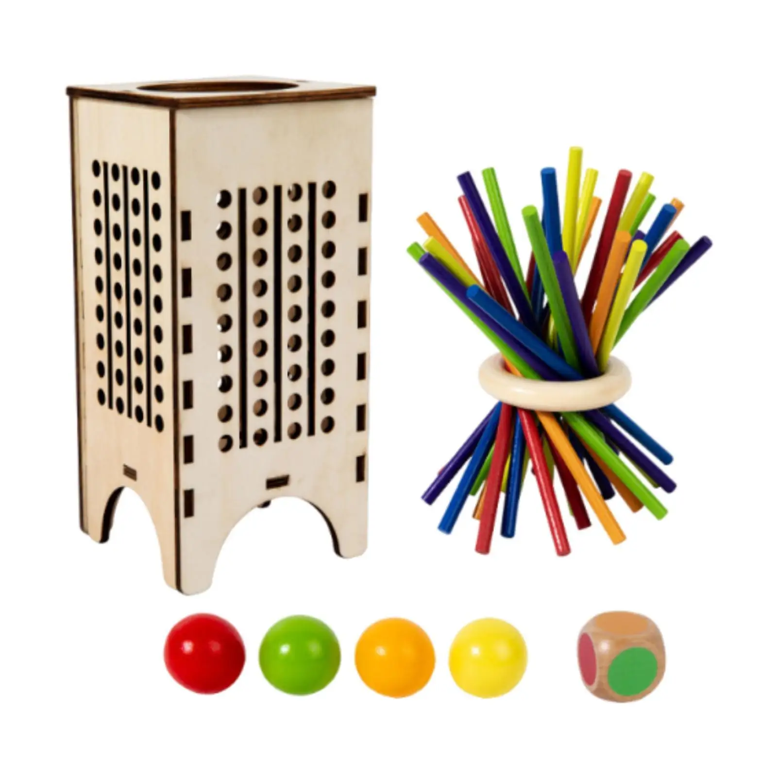 Houten bordspel Familie reisspellen Houten stokken Dobbelspel Tellen Speelgoed voor kinderen Volwassenen Kleuters Verjaardagscadeau