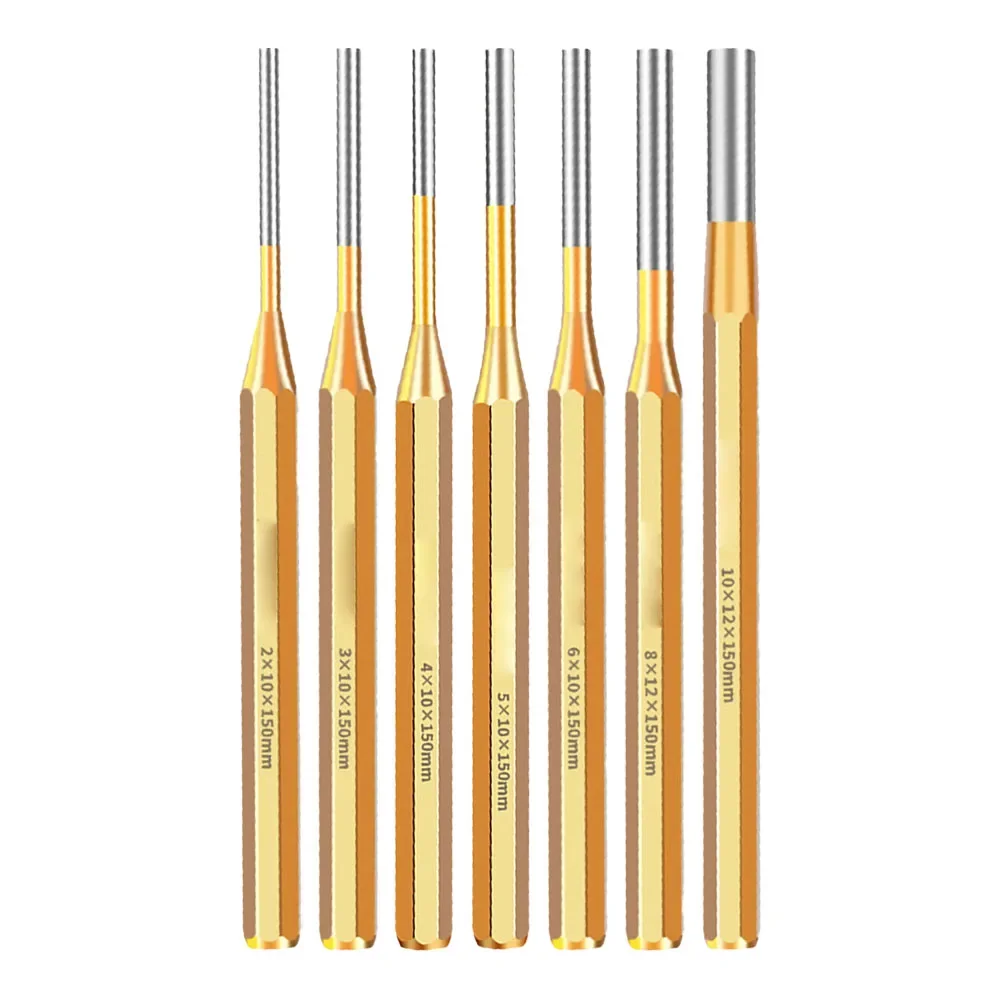 

For Precision Work 2 3 4 5 6 8 10mm Roll Pin Punch Heavy Duty Punch Tool Set Accessory Industrial Punch Set Maintenance Tool Set