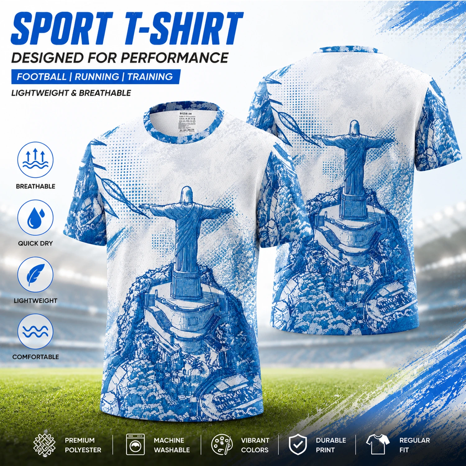 

Men's Soccer Jersey Quick Dry Sports T-Shirt Breathable Lightweight Football Training Running Athletic Tee
