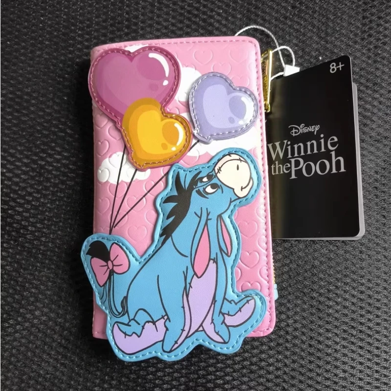 Ensemble sac à dos et portefeuille Disney Eeyore, joli sac ballon en forme de cœur de dessin animé pour femmes et filles, cadeau de sac à dos décontracté à la mode