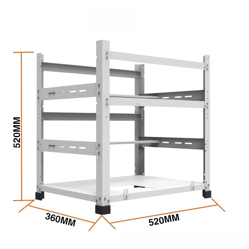 Stackable Open 6  8  10  12 Card Fixed Rack Dual Power Multi Graphics Card Rack