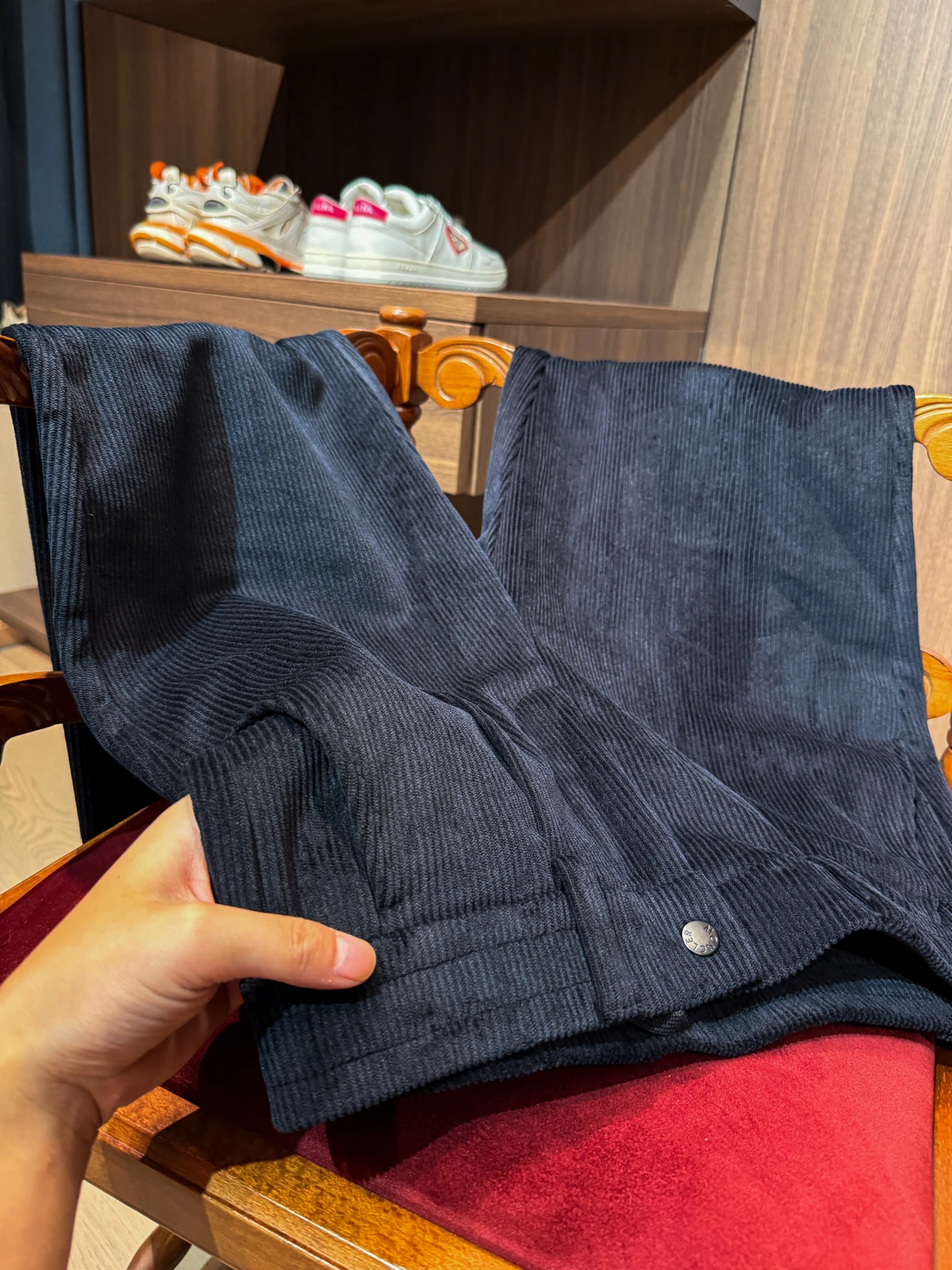 

Вельветовые мужские повседневные брюки из ацетатной ткани, теплые брюки против морщин, прямые брюки на осень и зиму