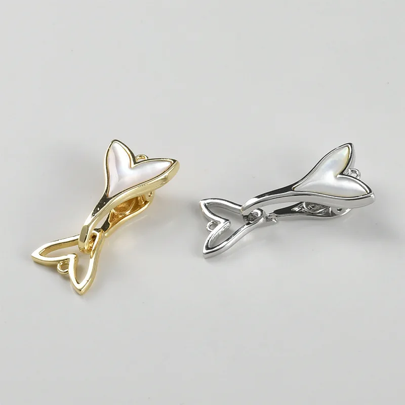 14k Bag Gold Sticker Shell Fish Tail Buckle Pearl Necklace Button Head Bracelet Necklace Buckle DIY Jewelry Accessories Material