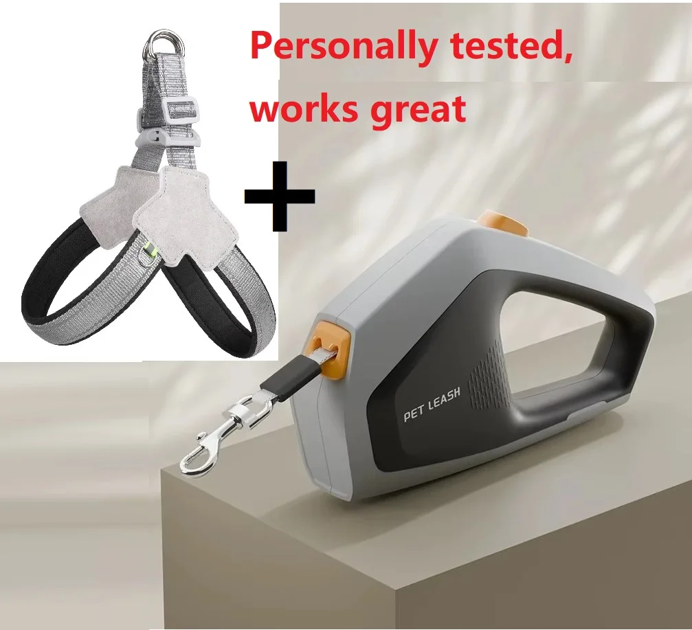 

Retractable leash and harness for small dogs, suitable for medium dogs and puppies, outdoor walking and training pet rope