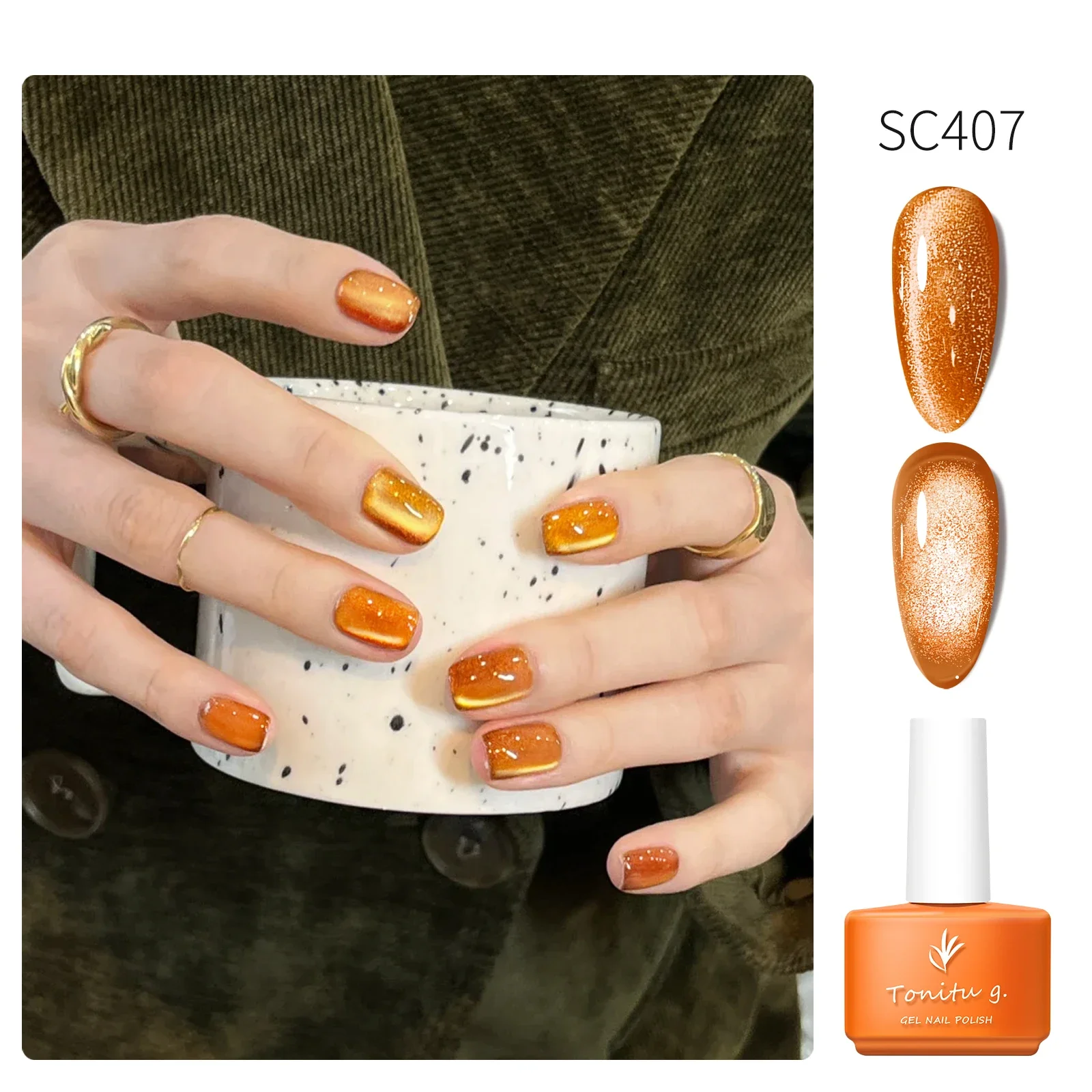 Magnetic Cat Eye Gel Nail Crystal Glitter Glossy Glassy Romantic Galaxy Moonlight Nail Polish for Holiday Party Birthday
