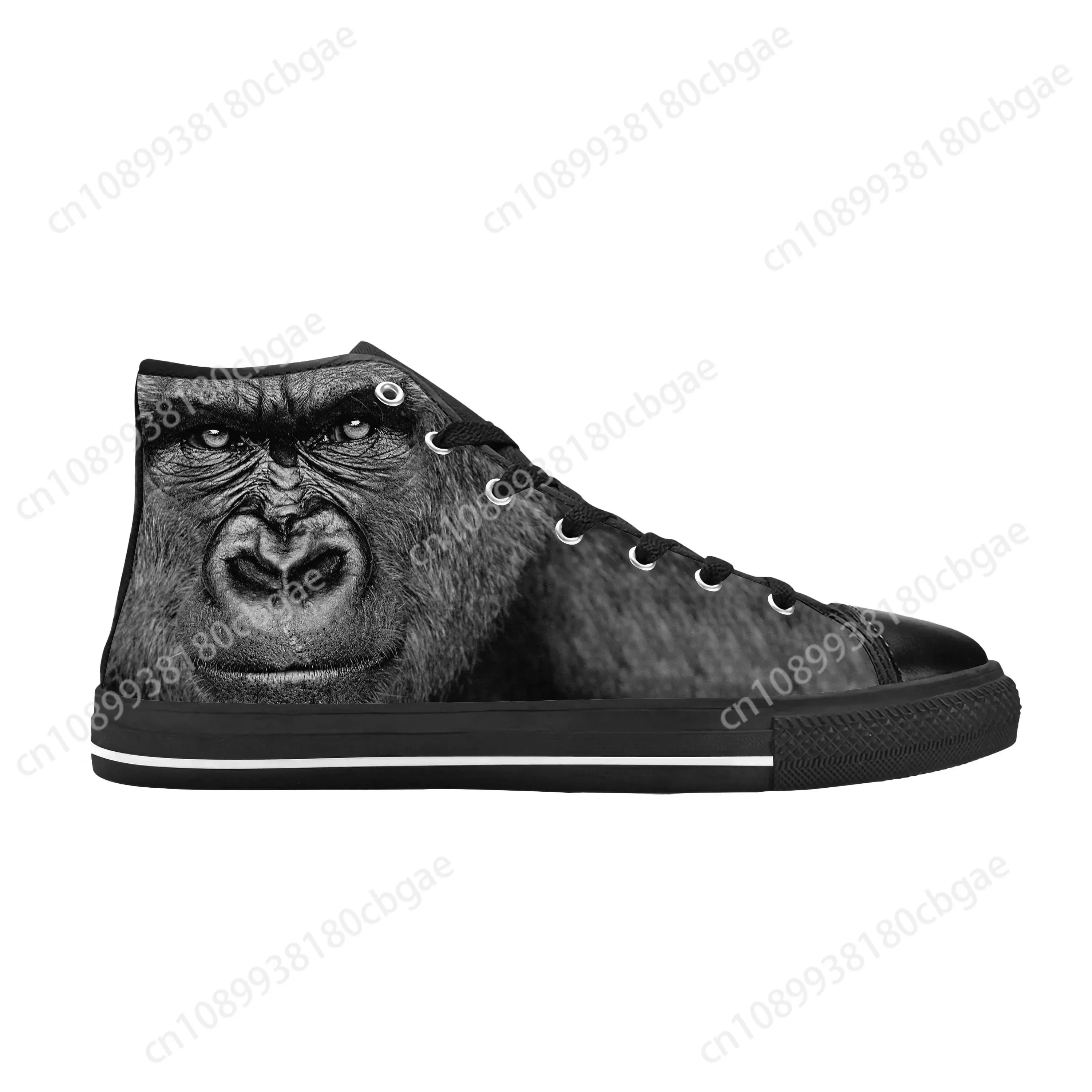 Monkey Gorilla Animal Rock Anime Cartoon Fashion Casual Cloth Shoes High Top Comfortable Breathable 3D Print Men Women Sneakers