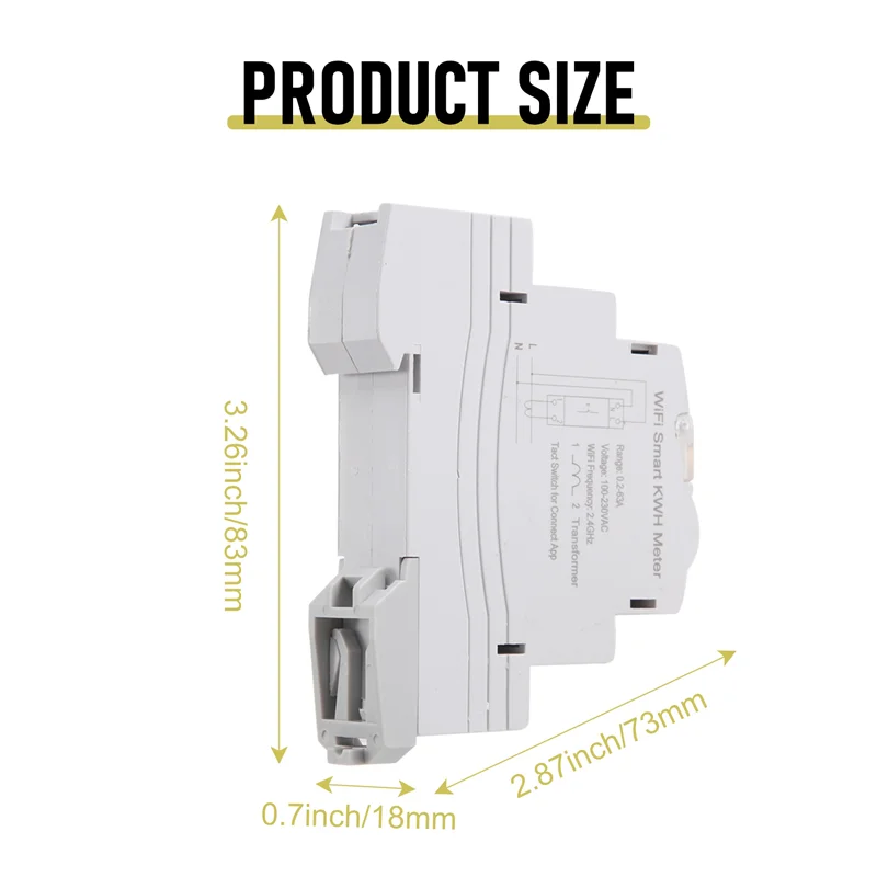 AEE6-ATMS1603 Tuya Contatore di energia intelligente Wifi monofase 100A Guida Din Misurazione precisa Voltmetro Amperometro Potenza