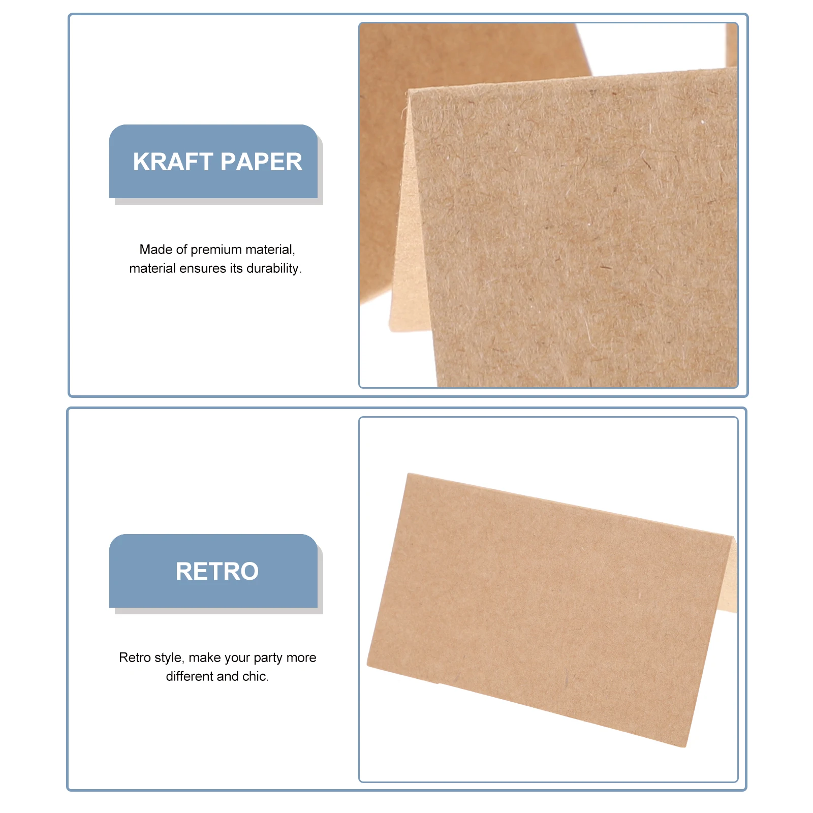 

35pcs Kraft Paper Name Display Cards Desktop Adornment Buffet Label Seat Indicator Customizable Card Stock For Party Christmas