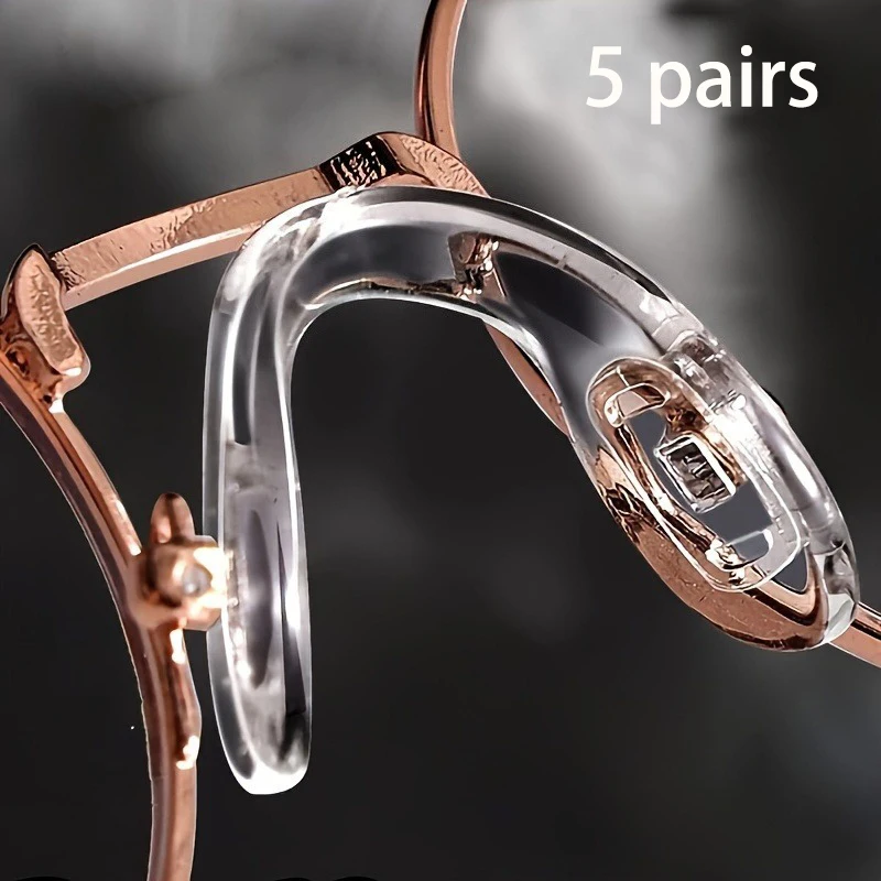 5pairs Comfort Glasses Nose Pads Set - Airbag Design for Pressure Relief, Anti-Slip and Easy Fixing, Nose Pad, Silicone Material