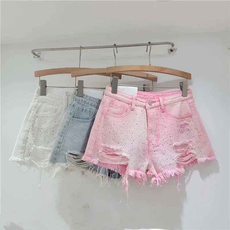 

Streetwear Shorts Women Harajuku Hip Hop Summer Sexy and Fashionable Versatile Slim Fit High Waist Irregular Denim Shorts New