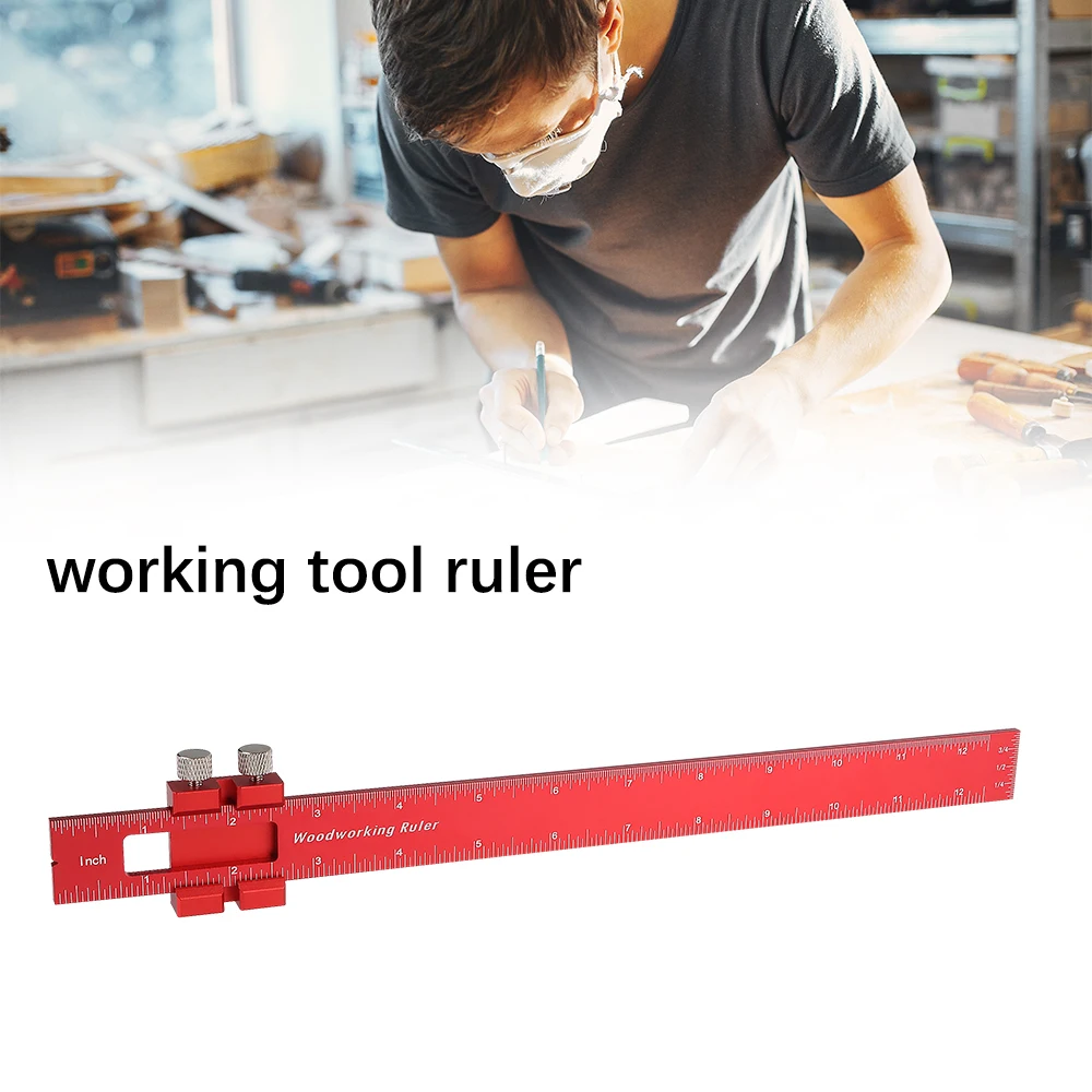 أدوات النجارة حاكم 3 قطعة 18 سنتيمتر/23 سنتيمتر/33 سنتيمتر بمناسبة عمق قياس أدوات قياس سبائك الألومنيوم الكاتب النجارة انزلاق مقياس