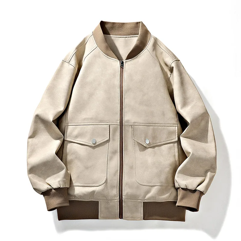 

Men's Women's Premium Varsity Leather Jacket Spring Autumn New Trendy Brand Baseball College Bomber Jacket Leather Wool Coat