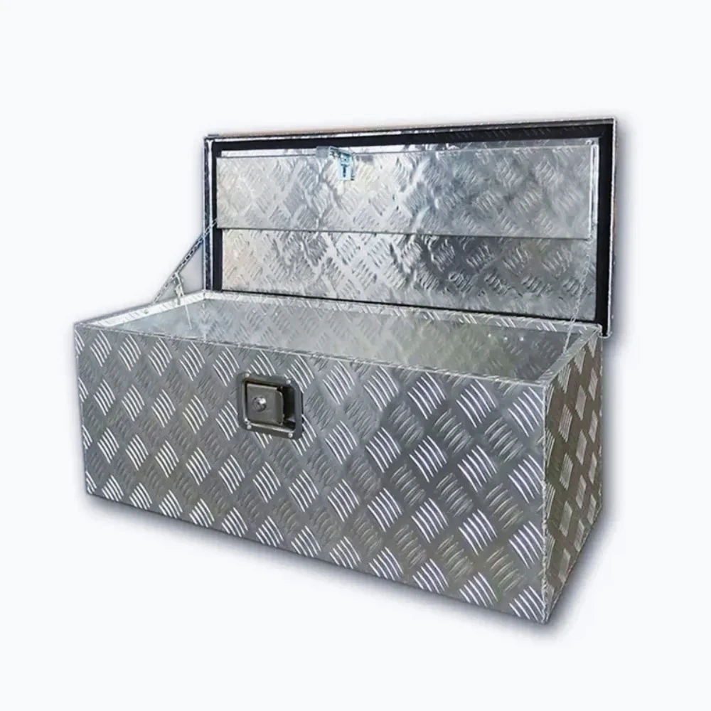AM-Heavy Duty Aluminum Truck Bed Tool Box Plate Tool Box with Side Handle and Lock Keys Storage Tool Box for PickupTruck Bed Wea