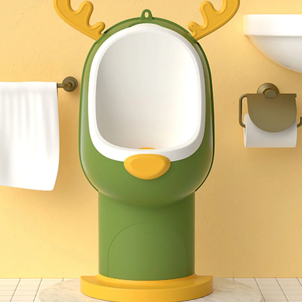 Healifty Training Potty Toilet Wall Potty Pee Training Boys Cute Cartoon Urinal Elk Urinal Potty Boys Standing Pee Trainer Green