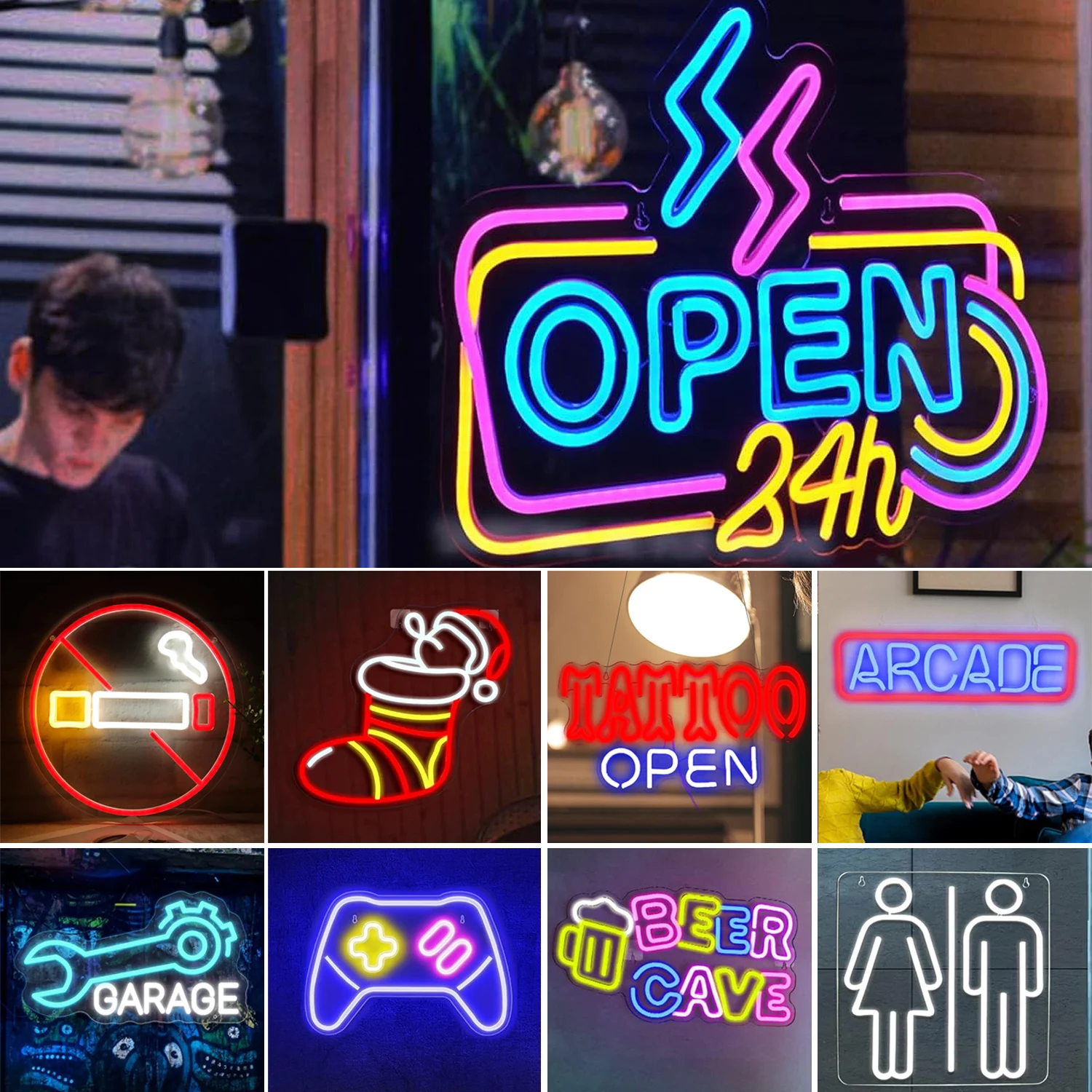 ネオンサイン-led-ライト-ギフト-壁装飾-usb-電源アクリル-ゲーム照明用-寝室-ベッドサイド-パーティー-誕生日-ホーム-ウェディングサイン