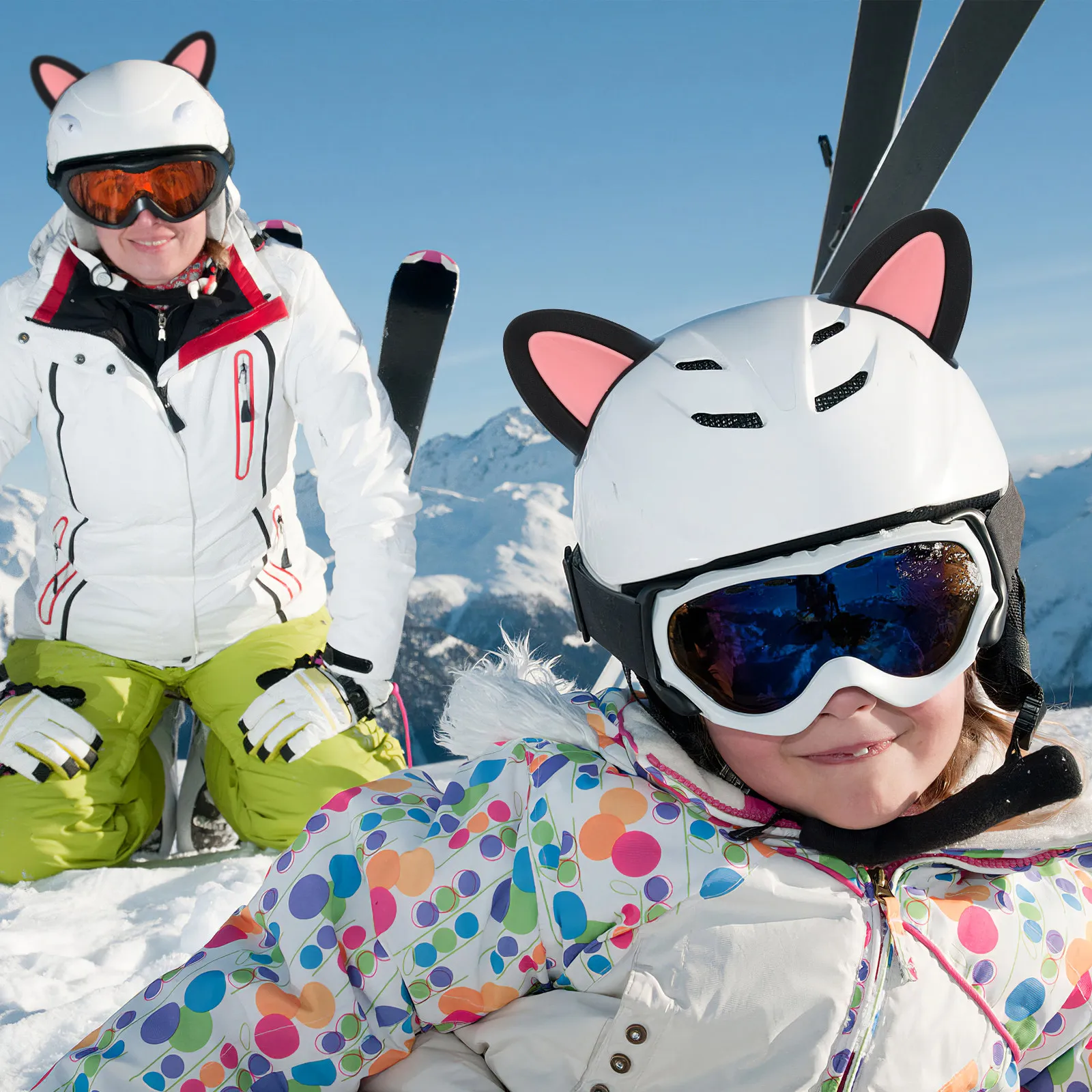 

3Pairs Cat Ear Decor ABS Material Comfortable Long-Lasting Eye-Catching Kitten Ear Accessories for Motorcycle Scooter