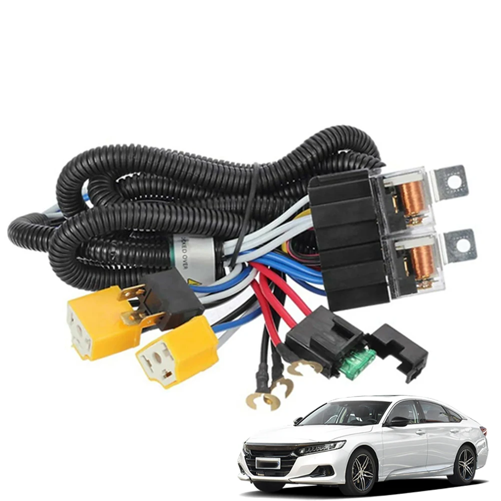 

H4 LED Headlights Relay Wiring Harness Kit H6054 for Tacoma Pickup Wrangler YJ Cherokee XJ