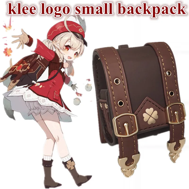 

Genshin Impact klee small school bag wireless bluetooth earphone case leather case klee Dress up props cute pendant keychain
