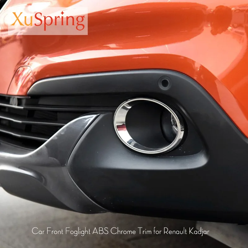 Car Front Fog Light Lamp Cover For Renault Kadjar 2016 2017 2018 2020 2021 Frame Trim Bezel Garnish Decoration Stickers Styling