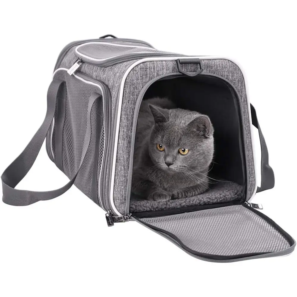 

Top Load Carrier Bag for Medium Cats and Small Dogs, Airline Approved, Collapsible, Easy Entry, Vet Visit Friendly