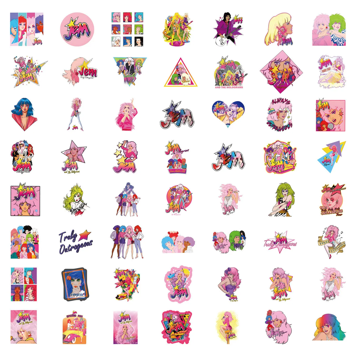 10/55PCS Jem And The Holograms Stickers Cartoon Movie Sticker Fantasy Film Graffiti Toy Luggage Laptop Guitar Car Bike Decals