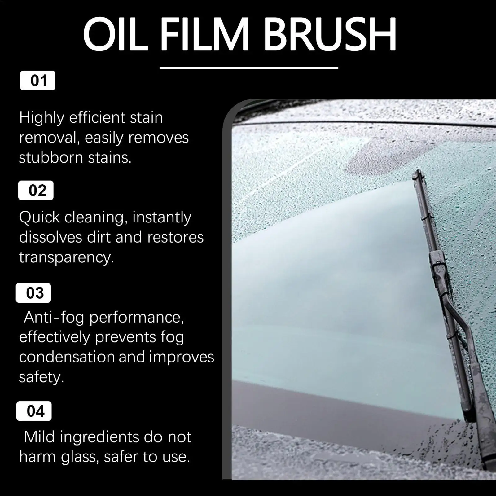 Fotografia 5: Placa de limpeza de vidro para-brisa de carro, limpador de filme de óleo de vidro transparente, acessórios para veículos, caminhão, suv, visibilidade de clareza
