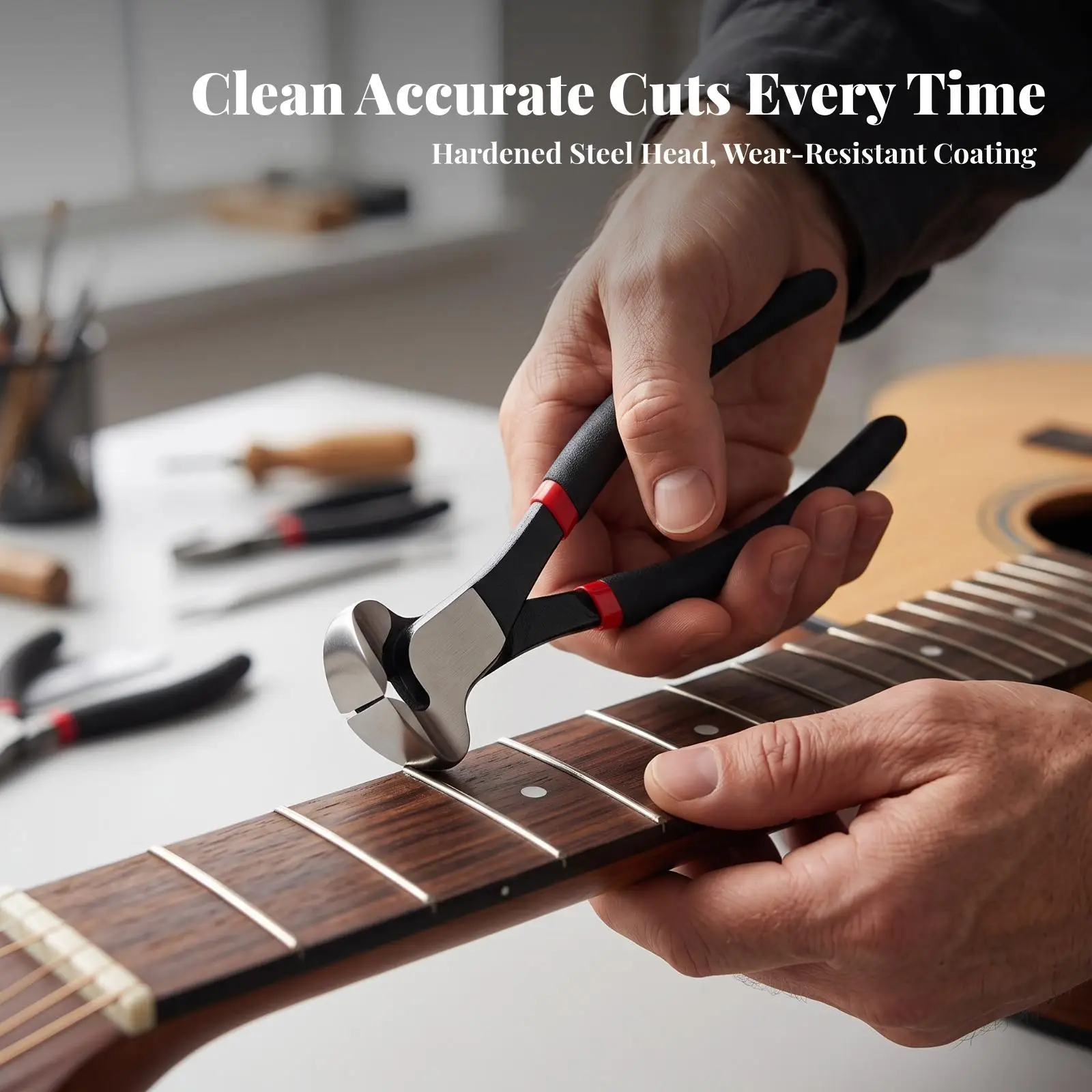String Cutting Pliers for Guitar Repair Kit Heavy Duty Metal Wire Clipper Ergonomic Handle for Musicians - view 4